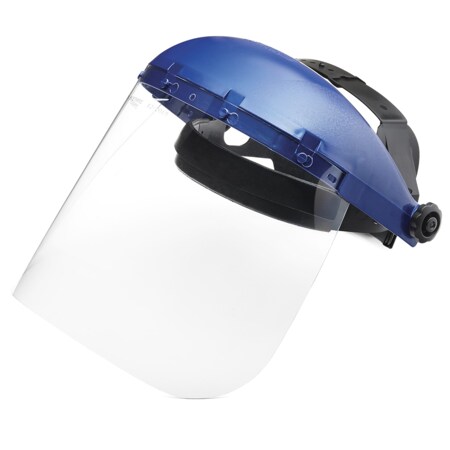 Single Crown Face Shield, Universal Adapter, Shade 5 IR, Blue Crown